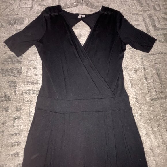 ASOS Tall Open Back Wrap Front Jersey Jumpsuit with Short Sleeves, Size 8 Tall - Picture 2 of 7